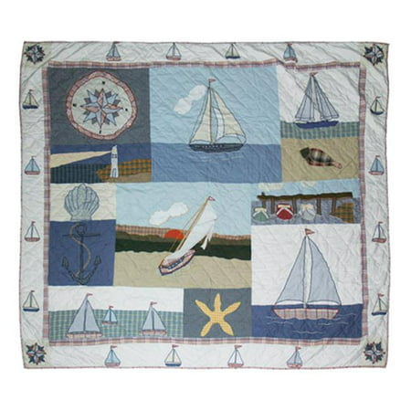 Patch Magic King Nautical Quilt 105-Inch by 95-Inch QKNAUT 